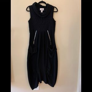 Joseph Ribcoff Black Athleisure Cowl Neck Dress
